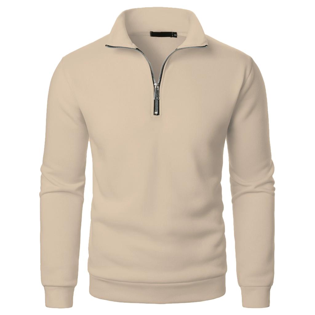 Men's Stand Up Collar Casual Hoodie Men's Solid Color Fashionable Men's Pullover Hoodie