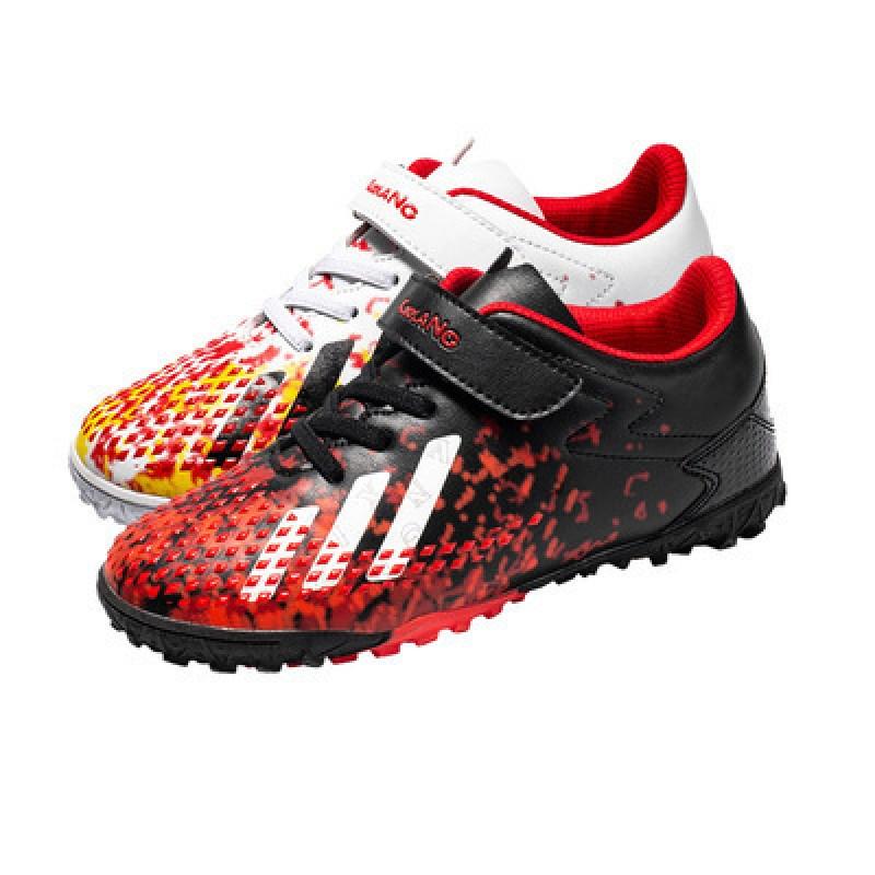 Kids Soccer Cleats Artificial Turf Low-Cut Training Shoes With Hook Loop Breathable Mesh Lining