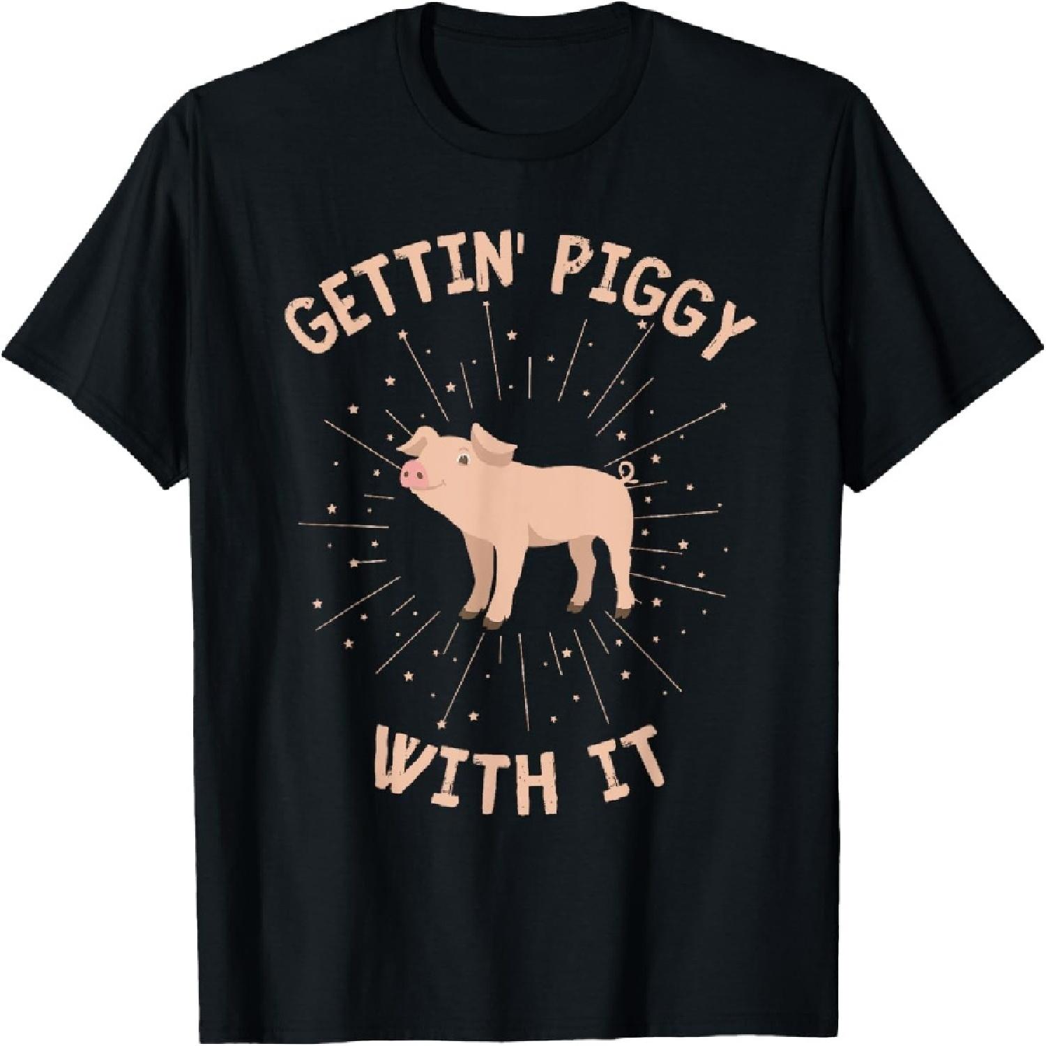Getting Piggy With It Funny Pig Farmer Country Pig Lover T-Shirt XXXXXL разноцветный