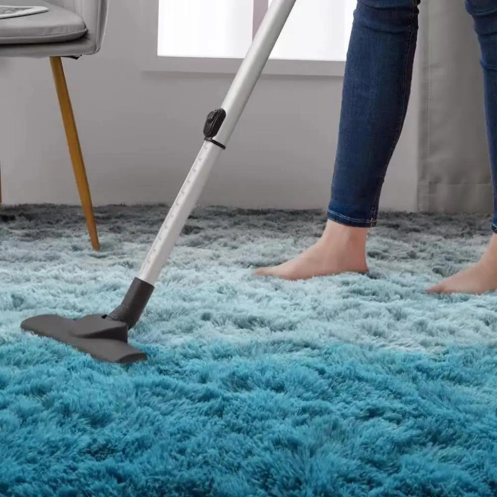 Gradient Fiber And Wool Color Scheme Living Room Carpet, Bedroom Easy-To-Clean Corner Warmth Carpet For Home Decoration