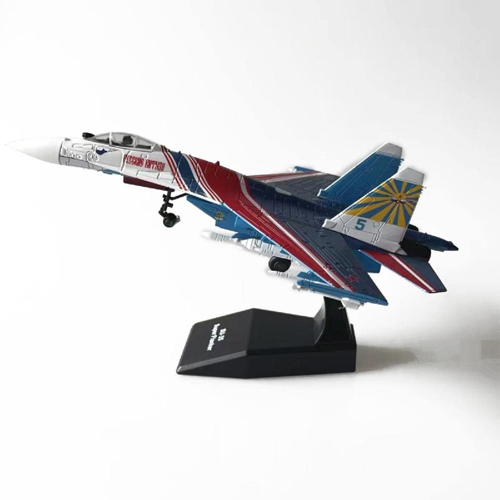 1100 Red & Blue Russian SU-35 Flanker Fighter Attack Aircraft Metal Fighter Military Model Fairchild Republic Diecast Plane Model