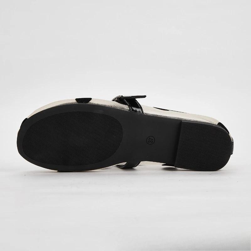 Fashion Breathable Mesh Black Polka Dot Ballet Flats Fashion Shallow Flat Sandals Women Comfortable Round Toe Plus Size Mary Jane Shoes