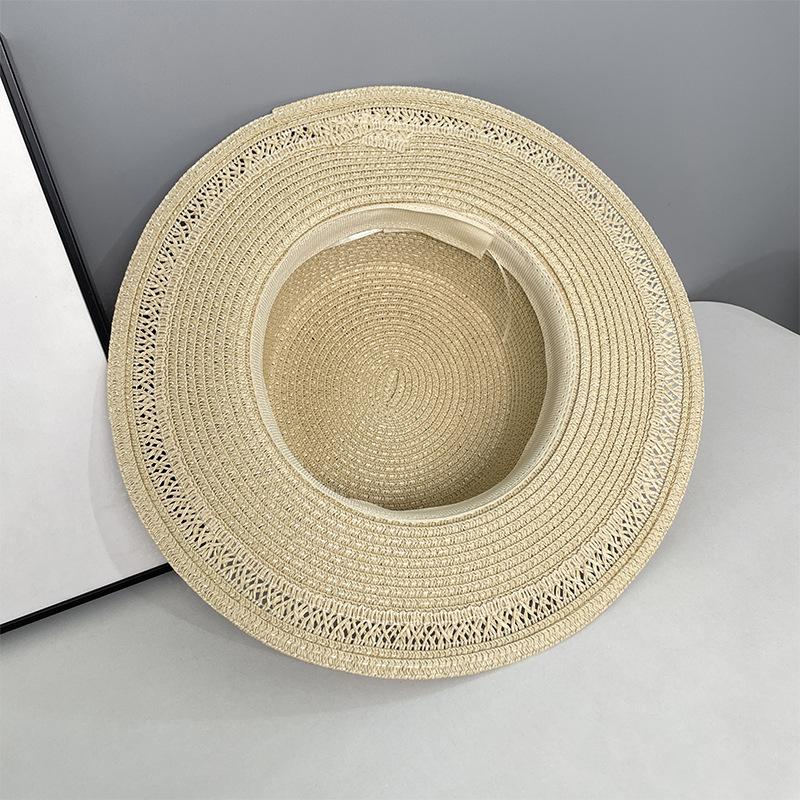 Bohemian Flat Top Straw Hat Children Summer Vacation Beach Sunshade Sun Hat Versatile French Top Hat