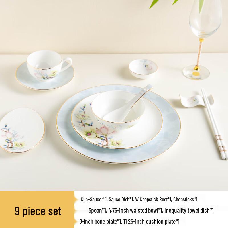 Elegant Gold Rimmed Chinese Ceramic Dinnerware Set
