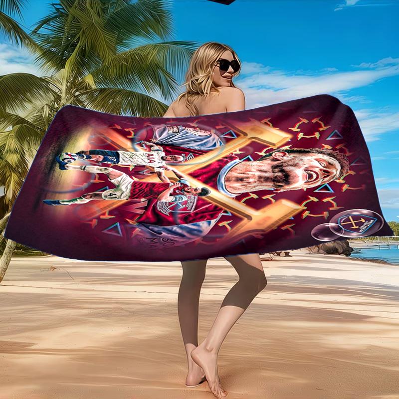 Hammer Football Printed Microfiber Beach Towel, Soft And Absorbent, Quick-Dry, Ideal for Summer Travel, Beach Essential, Swimming Pool
