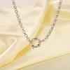 Decoration Minimalist Choker Necklace Simple Collarbone Chain Circular Pendant Necklace  Gift