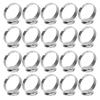 20pcs Stainless Steel Flat Ring Base Round Pad Ring Bases Adjustable Ring Base  Craft Projects