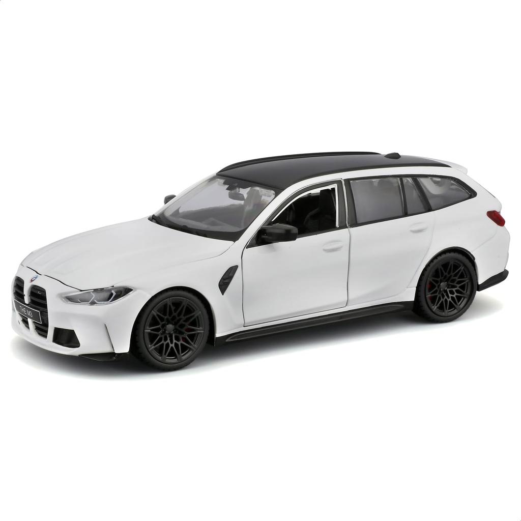 Bburago 1/24 BMW M3 Touring 2023 White / Diecast Miniature Car, Finished Model 18-21112 WT
