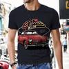 Top Estivo Girocollo con Stampa 3D di Auto Retrò T-shirt Uomo alla Moda Casual a Maniche Corte