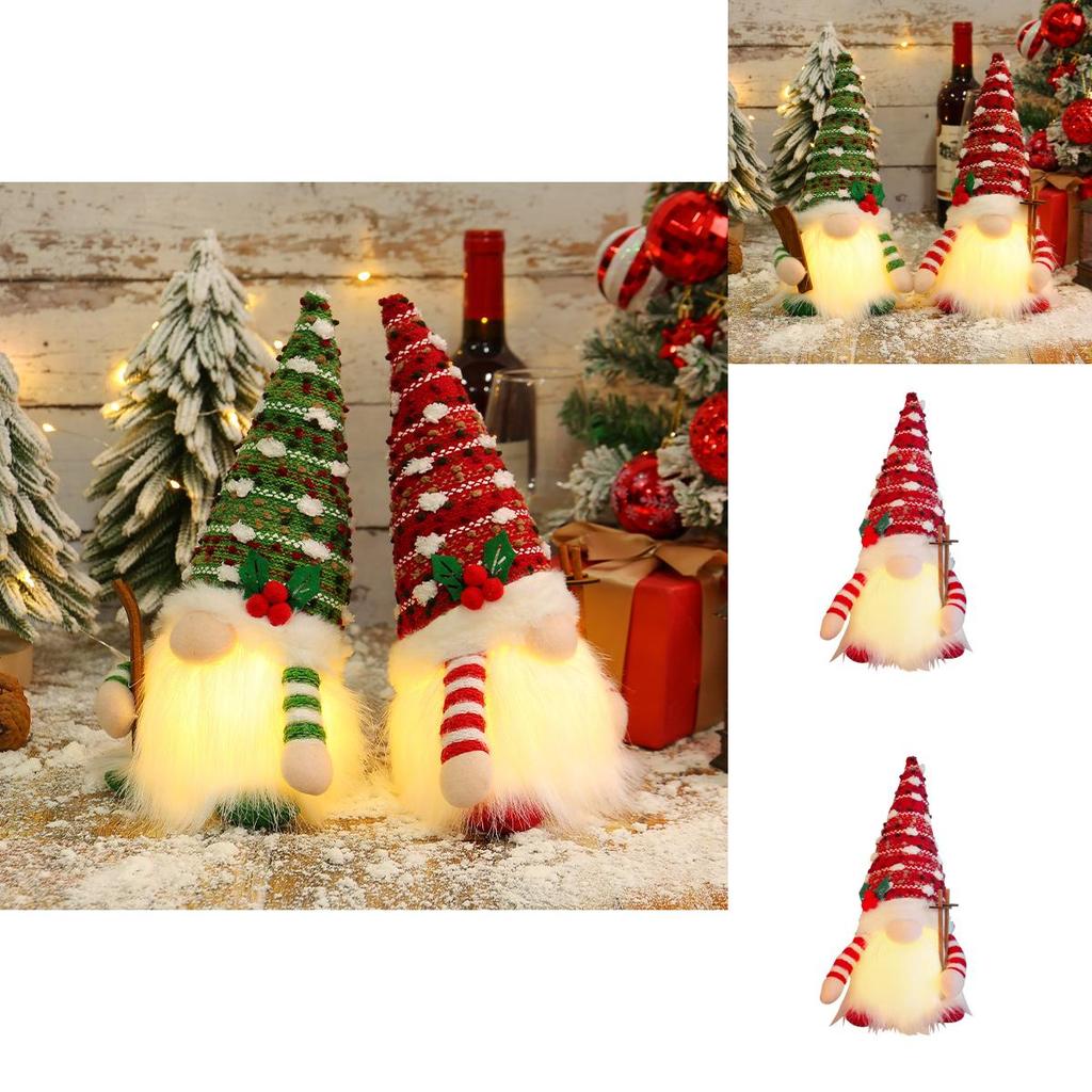 Rudolph Christmas Light Up Sled Plush Toy With Long Beard For Holiday Decor