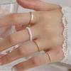 Stackable Copper-Tone Imitation White Pearl Rings Set for Women