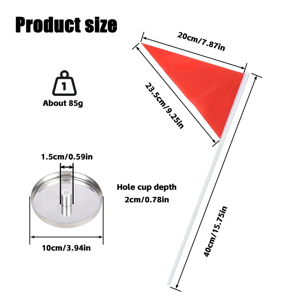 Flag Hole Cup Set for Putting Green Stainless Steel Hole Cup with Flagstick Training Supplies