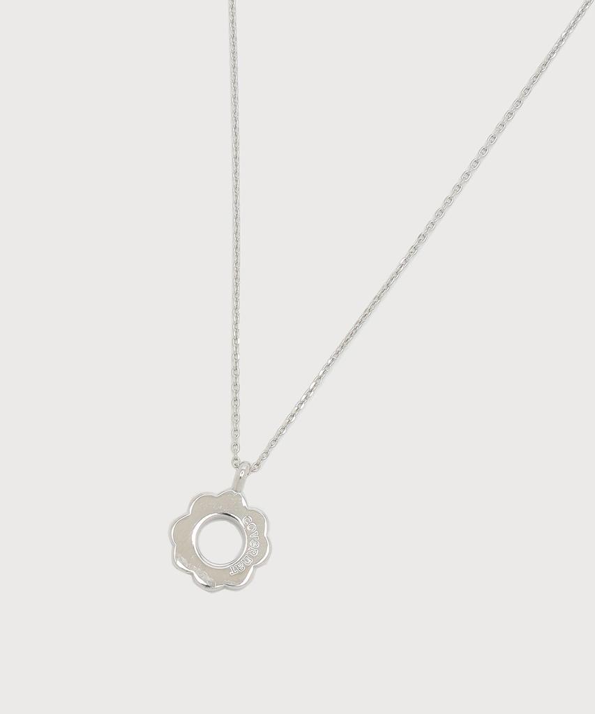 Covernat Woman Clover Heart Flat Necklace Silver