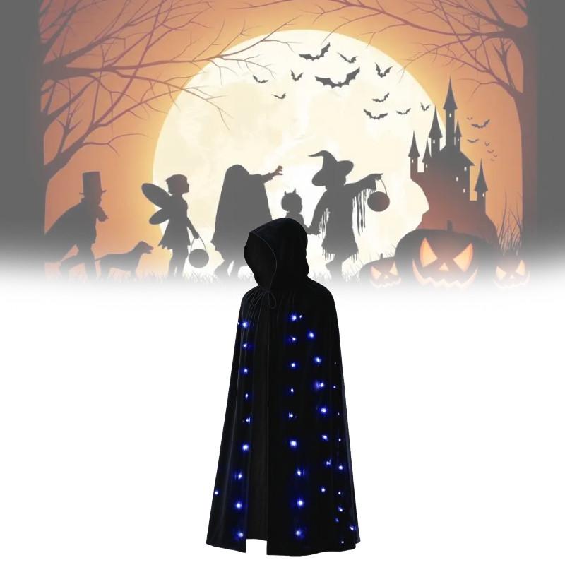 Cosplay Cloak Adult Light Up Features Fleece Fabric Halloween Ghost Dress Demon