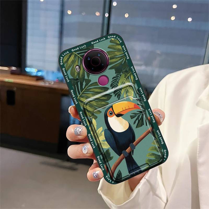 Cute Waterproof Phone Case For Nokia 5.4 Anti-knock Dirt-resistant Card Slot Full Wrap Durable Protective Shockproof TPU