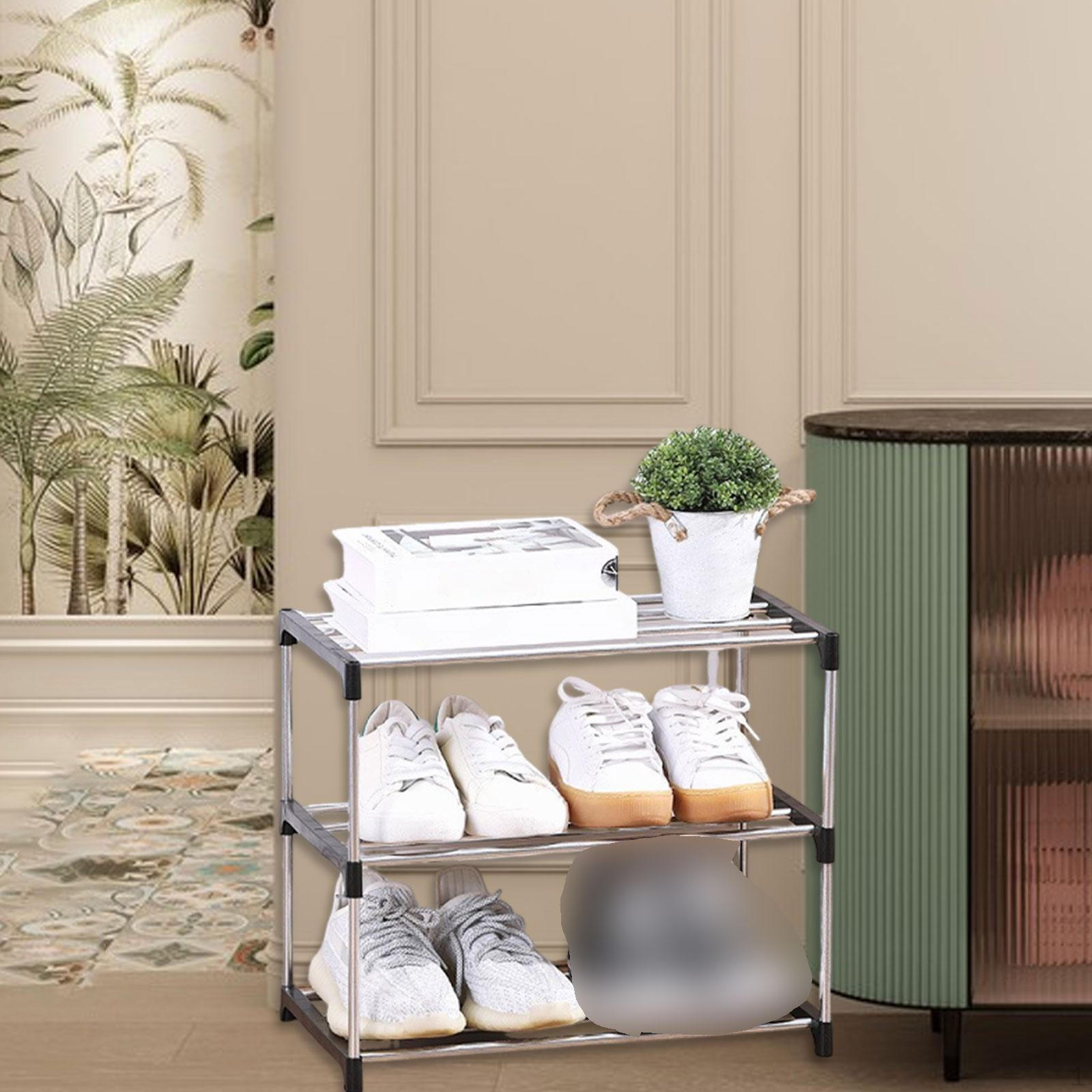 Многоуровневая прочная стойка для хранения обуви усиленная практичная органайзер-полка для обуви для 43cmx26cmx38cm_3 Layer Black 930₽