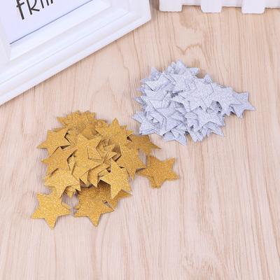 100Pcs Glitter Star Confetti Hard Paper No Glitter Fall Delicate Shape for Anniversary Valentine's Day Ball Golden