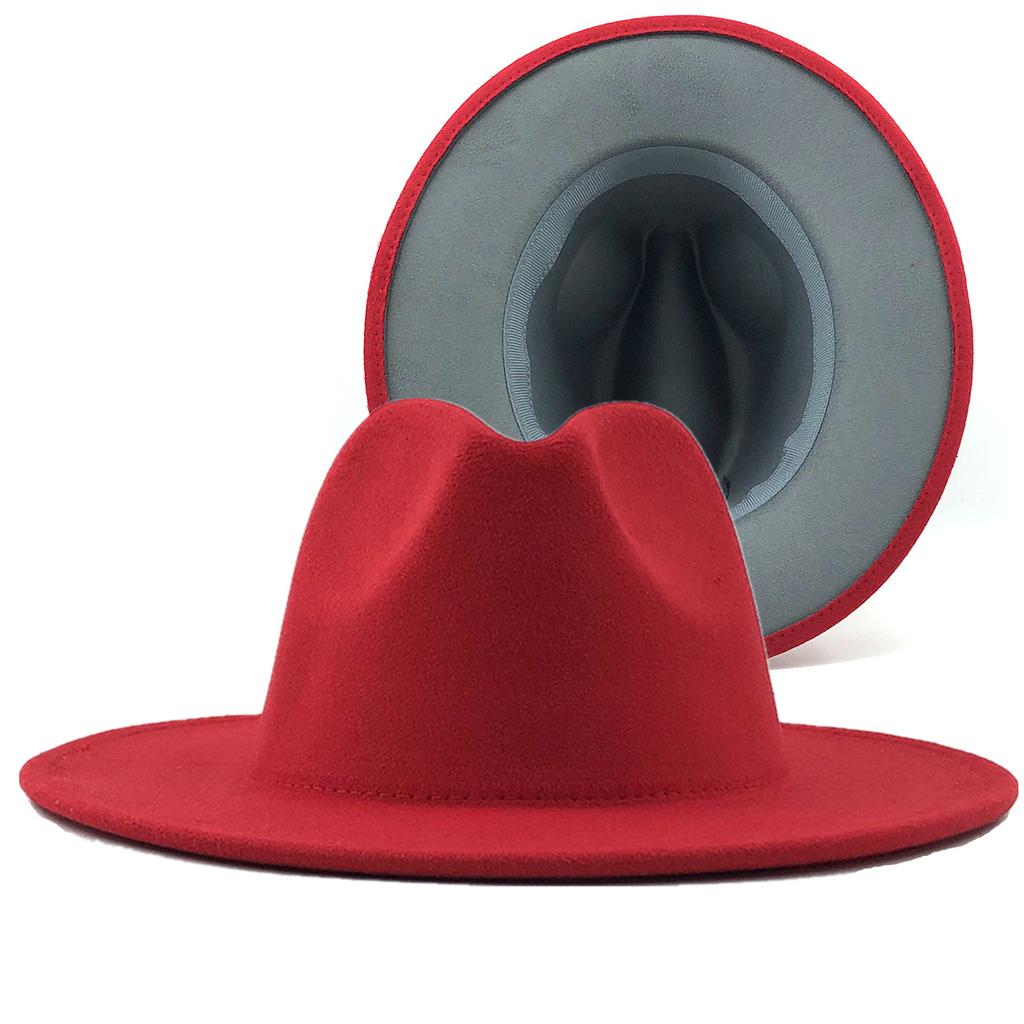 Hot-selling woolen top hat, new wild card, big red hat, ethnic style jazz hat, cashmere felt hat.