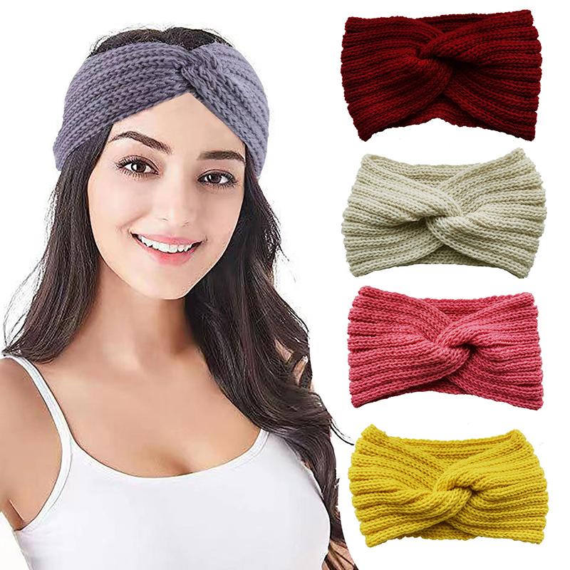 2Pcs Women'S Winter Warm Headbands - Thick Knit Ear Strap Hair Accessories Winter Headbands Cold Weather Gear Stylish Headwear