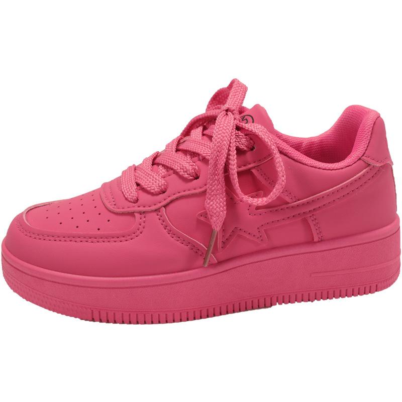 Star Board Shoes Women's 2025 Summer New American Platform Shoes Niche Students Sports Versatile Casual White Shoes