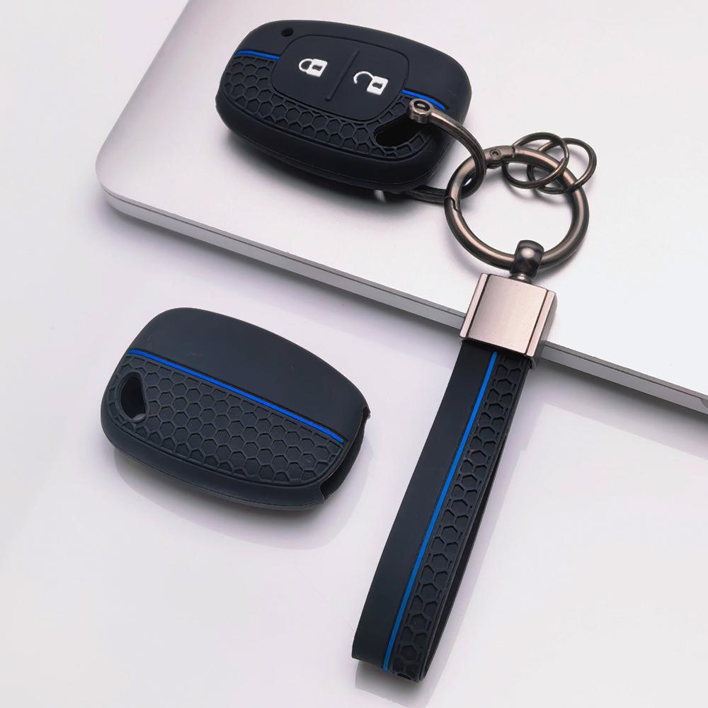 Key Fob Cover for Renault Clio Kangoo Modus Twingo Master Duster Logan Sandero with Keychain Anti-Scratch Surface Shockproof Structure