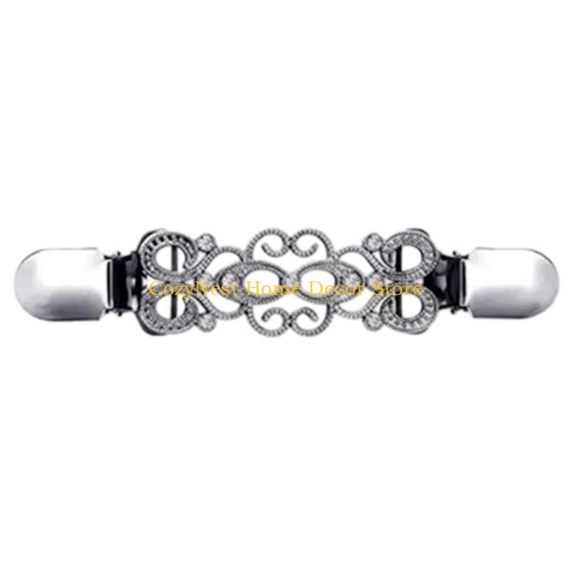 92MF Cardigan Collar Clip Scarf Collar Clip Sweater Shawl Clip Cardigan Brooch Safety Pin For Women Sweater Scarf Shawl Dress