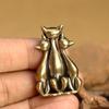 Brass Three Little Kittens Small Statue Retro Animal Cats Miniatures Figurines Desktop Decorations Crafts Home Decors Ornaments