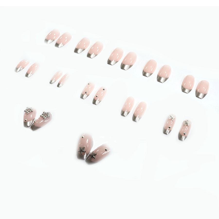 Star & Moon Series: Mocha Aurora Nails - Sweet, Skin-Brightening, Crushed Diamonds & Pearls Manicure