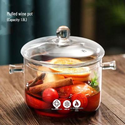 ZISIZ Transparent Glass Cooking Pot