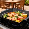 Large Capacity Metal BBQ Pan Heat Resistant Grill Basket Cooking Tools Grill Tray  Home Cooking