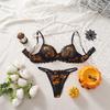 Cross-border Halloween Exclusive: Pumpkin Print Lace Bra Set