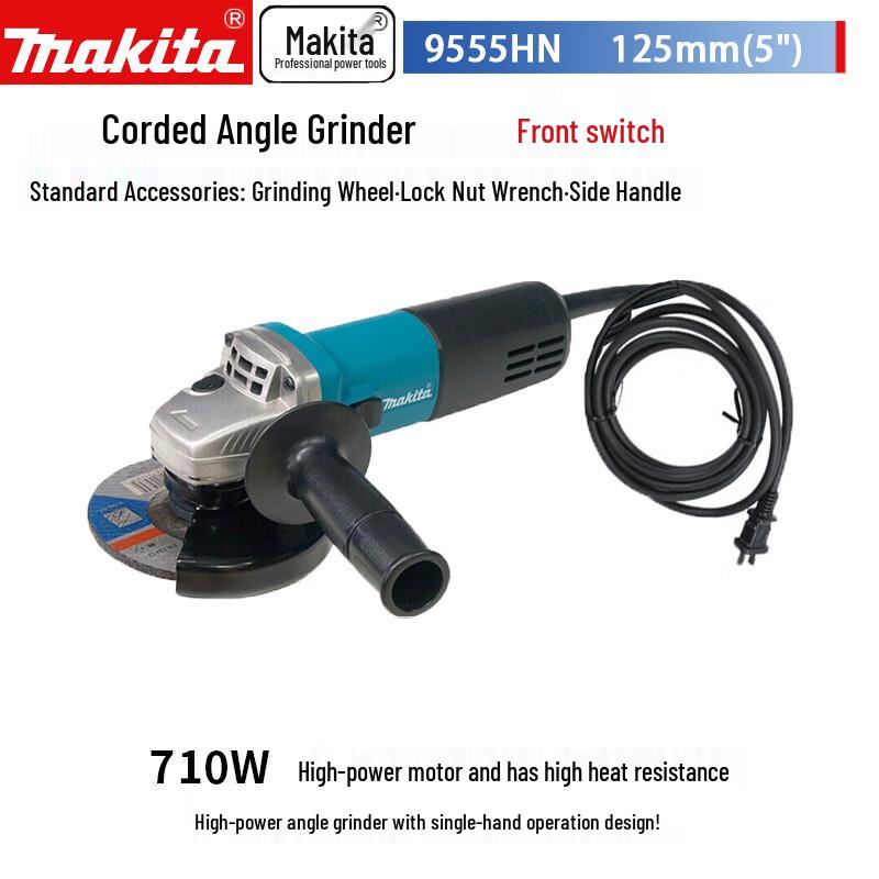 

Makita 9555HN 710W 125mm Angle Grinder CN plug (adapter included)