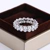 New Luxury Female White Crystal Stone Ring Rose Gold Silver Wedding 925 Silver Ring Female Cute Oval Zircon Engagement Jewelry