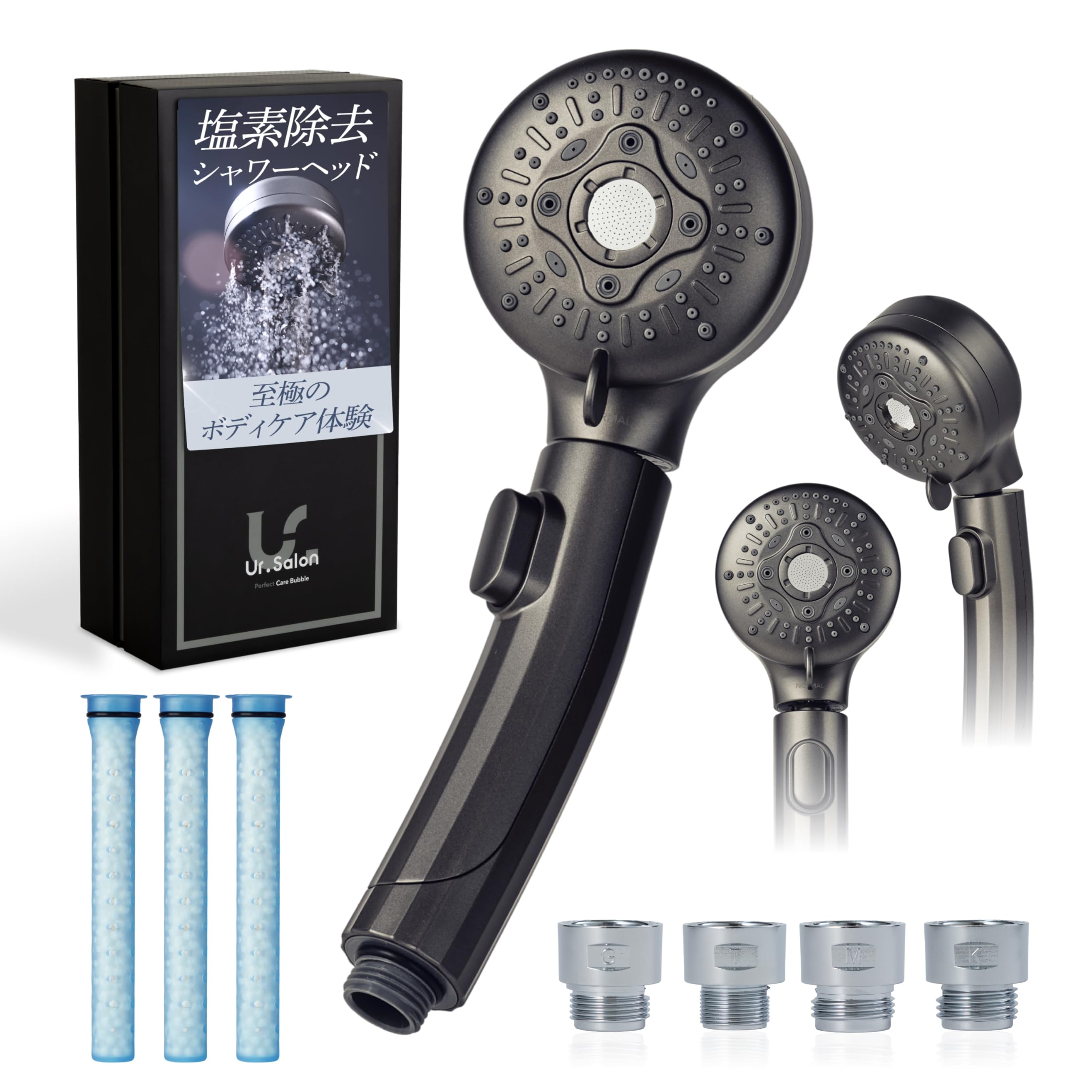 

Shower Head with Nano Bubble Chlorine Water High Water Handheld Water 9 Water Flow 4 Adapters Skin Beautiful Beautiful Sensitive Hypoallergenic PCB