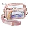 Removable Shoulder Strap Crossbody Bag Transparent Waterproof Adjustable Portable Lightweight Zipper Closure Large Capacity Phone Money Glasses
