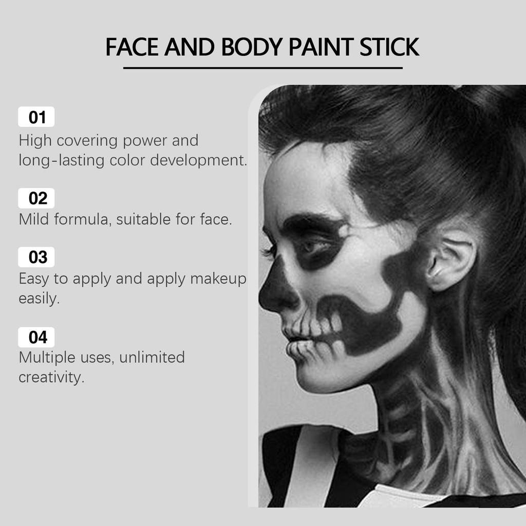 Eelhope Halloween Body Painting Stick Set Versatile Full Coverage Face Paint Kit