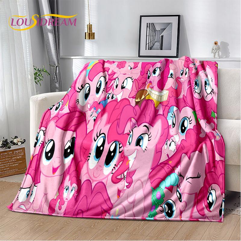 Cute 3D P-Pony Cartoon Unicorn Soft Plush Blanket,Flannel Blanket Throw Blanket for Living Room Bedroom Bed Sofa Picnic Kid Gift