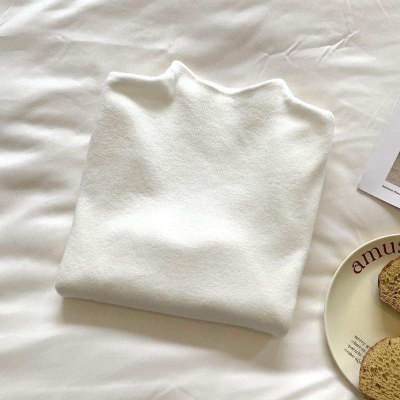 Soft waxy small stand-up collar simple inner top versatile sweater spring basic knitted bottoming shirt women
