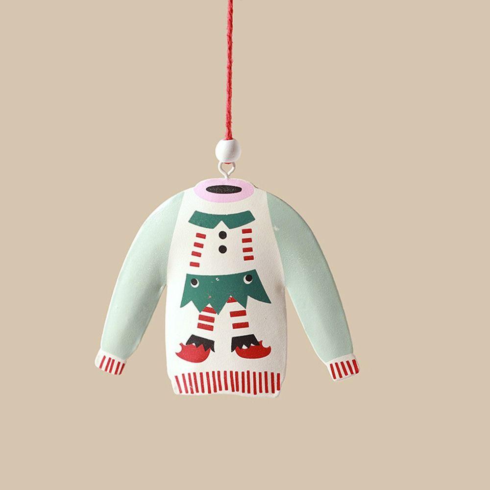 Double-sides Painted Drop Ornaments Nordic Embellishment Gift Christmas Hanging Pendants Festival