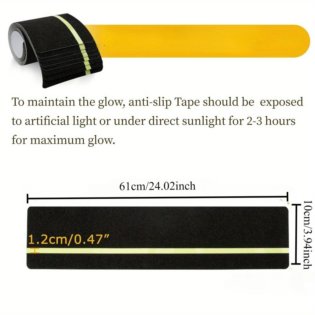 Leuchtende Treppen Anti-Rutsch-Aufkleber, Bühnenstufen Selbstleuchtendes Dekoratives Klebeband, Anti-Rutsch Warnbodenaufkleber, für Zuhause & Außenbereich