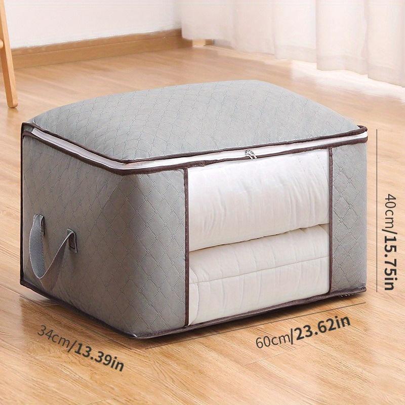 1pc Organize Your Home with This Large Capacity Clothes Storage Bag - Reinforced Handle, Thick Fabric, and Sturdy Zipper!