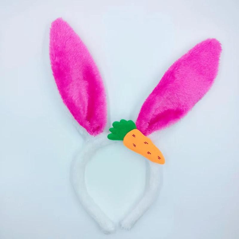 Neue Osterhasenohr-Haarbänder Plüsch-Hasenohren Karotten-Haarband Party Cosplay Kostüm Kopfschmuck Gesichtswasch-Haar-Accessoires Geschenk