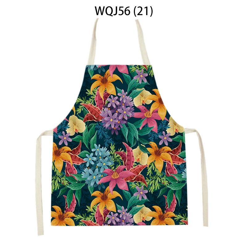 Cactus Pattern Home Cleaning Kitchen Aprons Plant Flowers Adult Kids Waist Bib Baking Accessories Cleaning Antifouling Apron