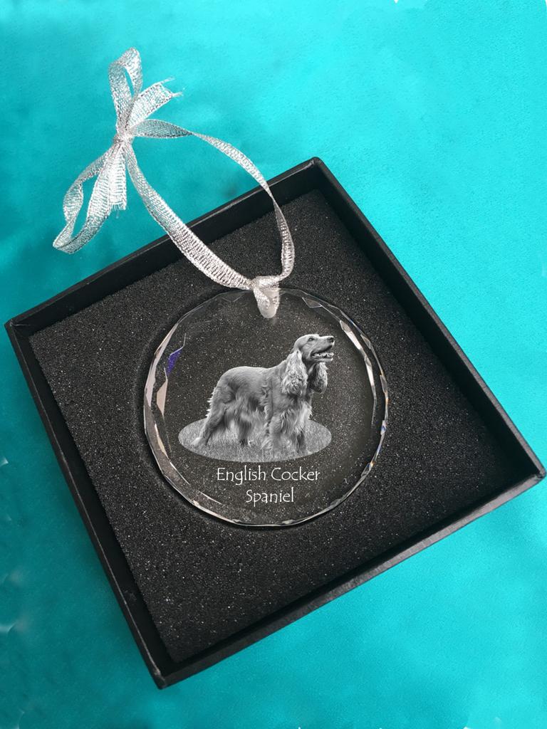 English Cocker Spaniel – Crystal bauble with a photo, dog photo in crystal | Art-Dog