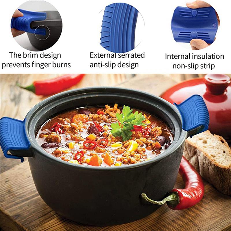 B97A-Silicone Hot Handle Holder For Cast Iron, 12 Pack Pot Handle Sleeve Non Slip Rubber Cover Set For Skillet Frying Pan