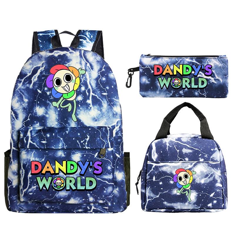 Dandy's world cartoon print fashion children's schoolbag set cross-border leisure student backpack three-piece set
