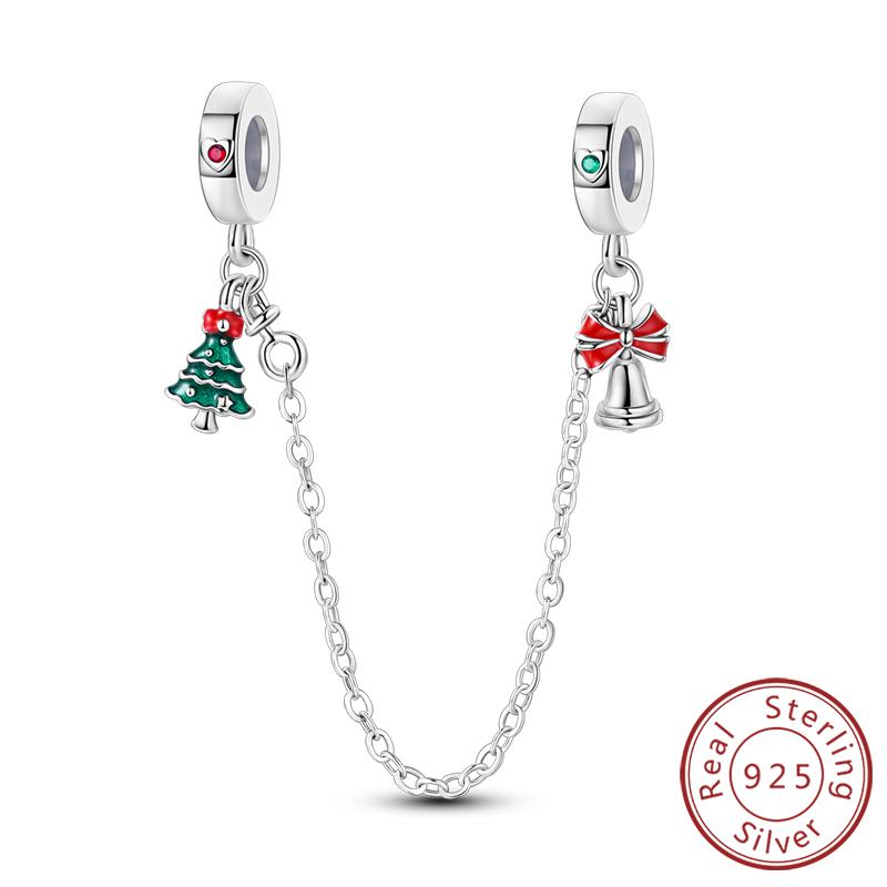 Christmas Series Charms Beads Copper Christmas Tree Snowman Elk Charm Fit Original Bracelet Pendent Women Jewelry