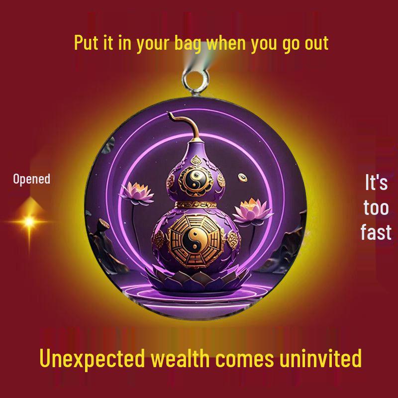 30mm Single-Sided Pendant: Good Luck Charm for Continuous Blessings, Wear for Auspicious Prayers.