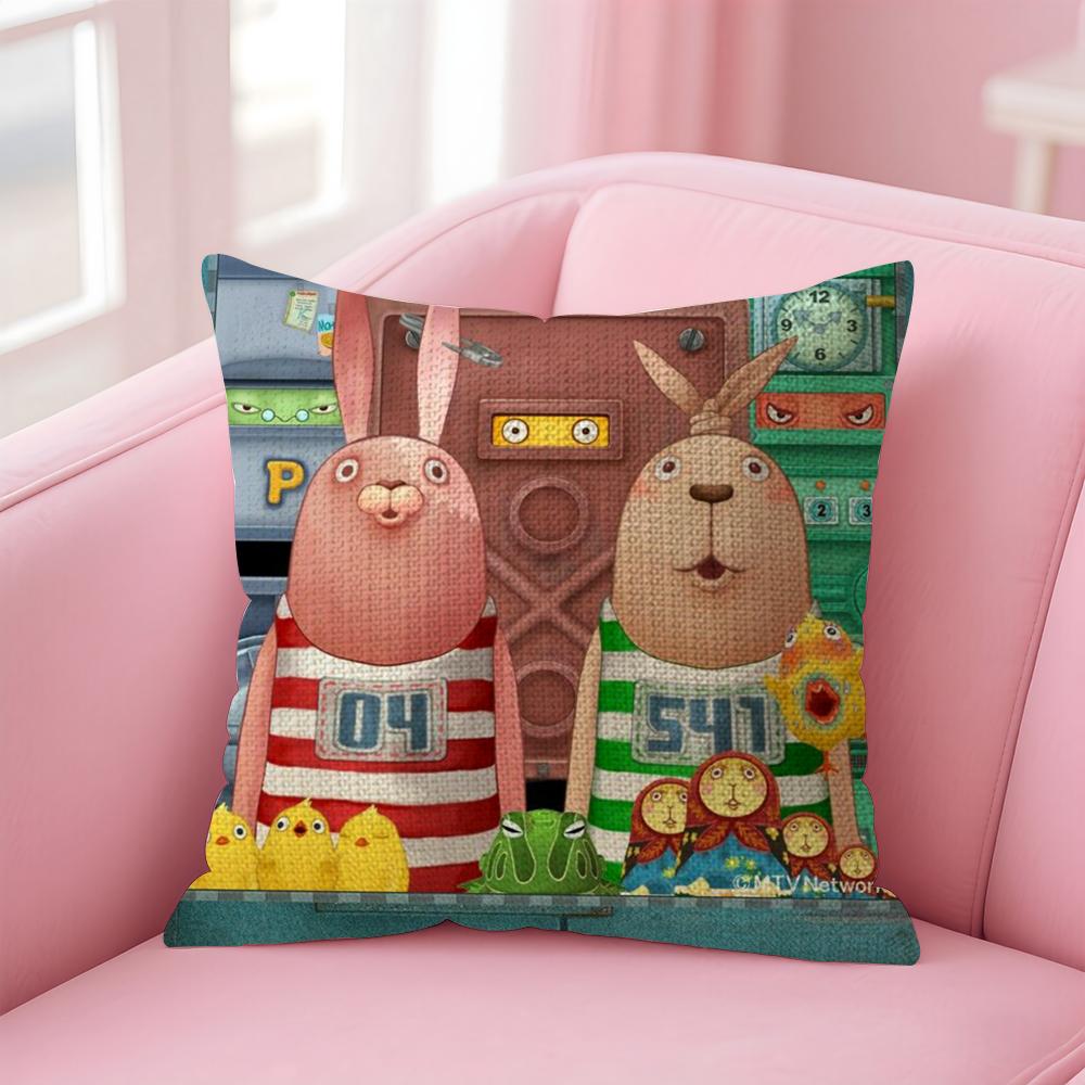 Anime UUsavich Cartoon Cushion Cover Natural Linen Pillow Case DoubleSided Print Decorative Sofa Pillowcase Home Decor Gift
