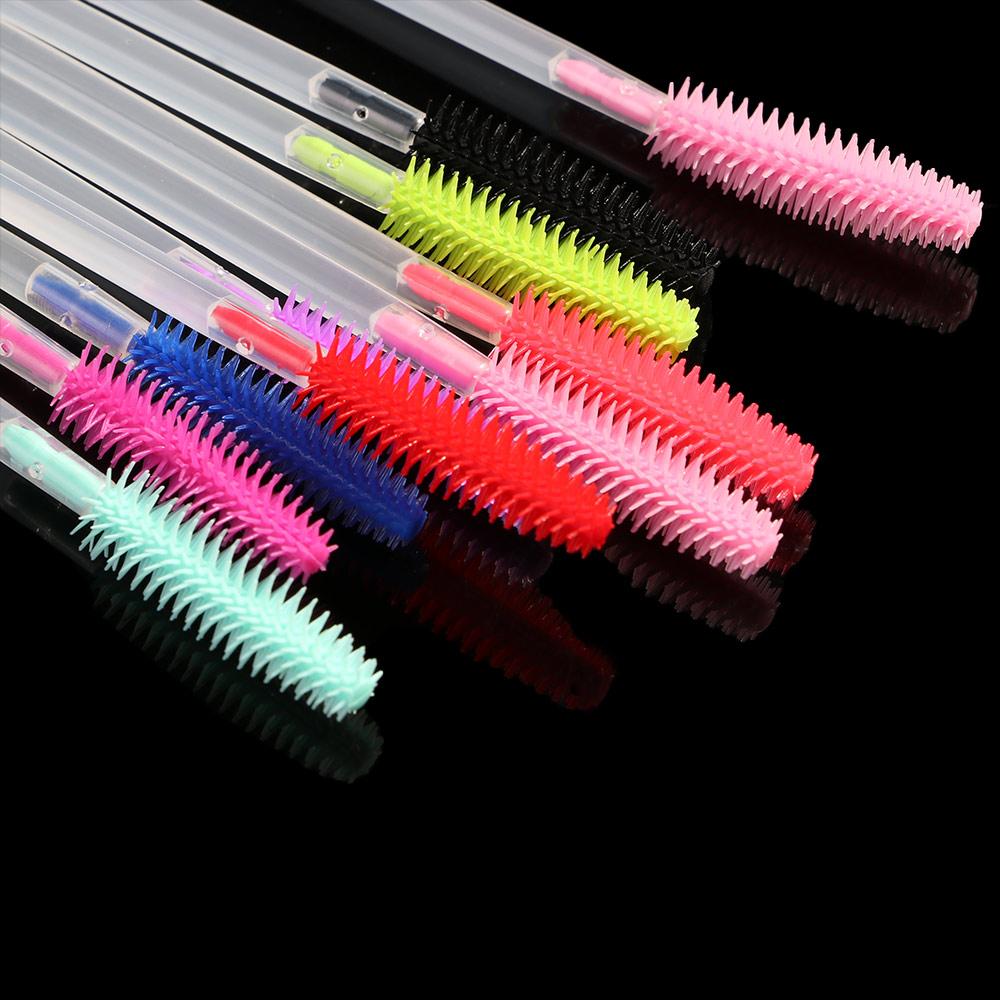 Silicone Disposable Eyebrow Brush for Eyelash Extension Mascara Wand Applicator Spoolers Eye Lashes